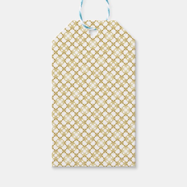Élégante Filigree or et blanc sur étiquette cadeau (Devant)
