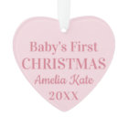 Élégante fille rose bébé première photo de Noël