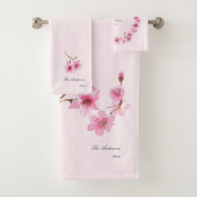 Élégante Fille rose cerisier fleur motif floral (En situation)