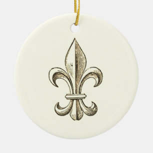 Élégante Fleur de Lis Ornement de Noël