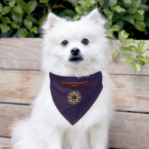 Élégante Fleur Mandala Chat Chien Profond Violet