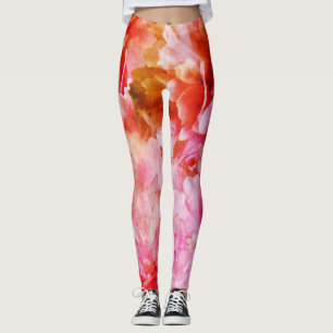 Élégante fleur rose Legging