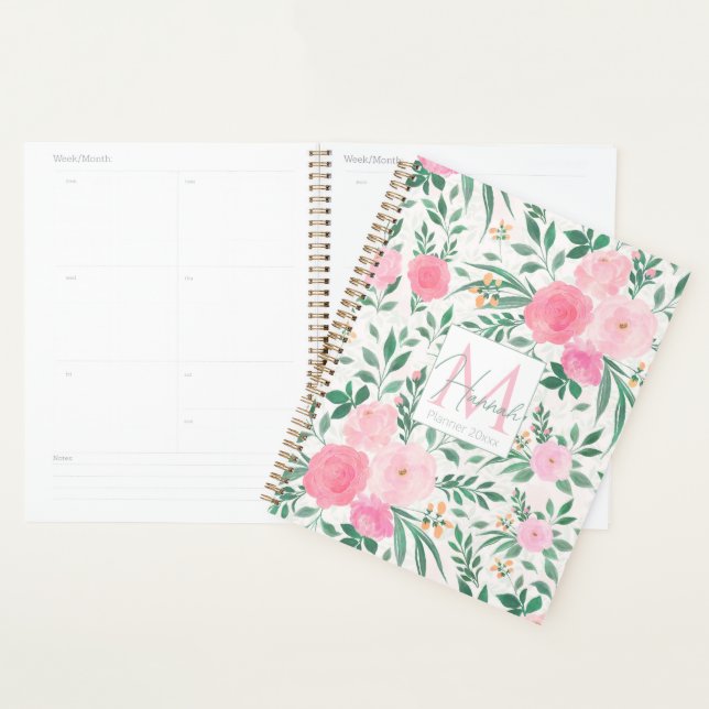 Elégante Fleurs Roses Blanches Aquarelle Florale (Devant avec enveloppe)