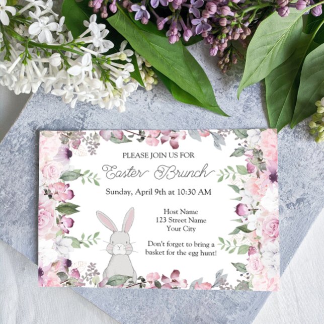 Elégante florale Brunch de Pâques Invitation (Créateur téléchargé)