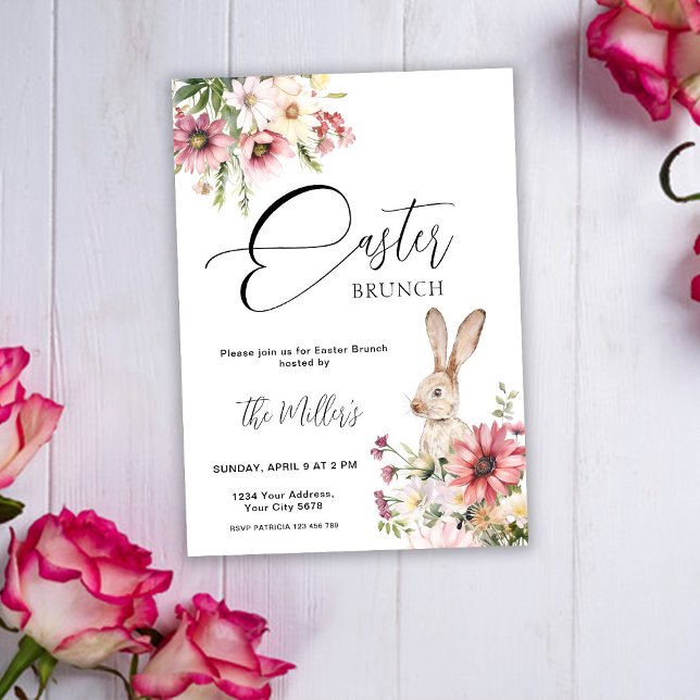 Elégante florale Brunch de Pâques Invitation (Créateur téléchargé)