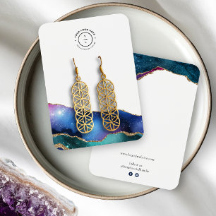 Elégante Galaxy Stars Gold Edge Logo Carte bijoux