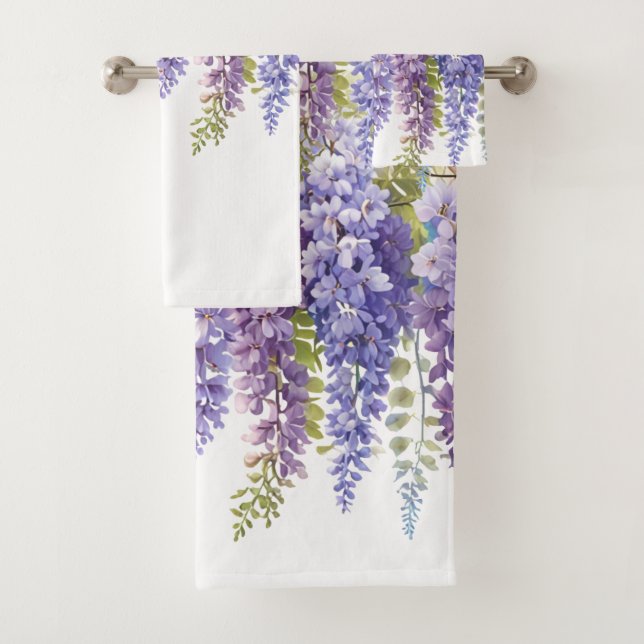 Elégante glycine d'aquarelle violette florale (En situation)