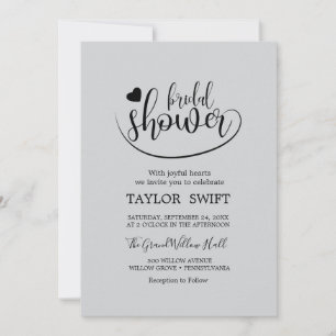 Élégante Gold Calligraphie Invitation de douche nu