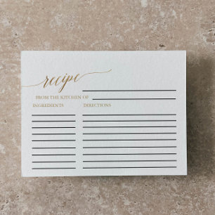 Elégante Gold Calligraphy Bridal Recette Cartes