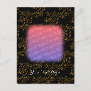 Elégante Gold Floral Design Photo Carte postale