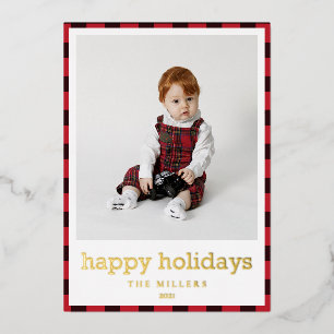 Elégante Gold Foil Joyeux Noël Carte de vacances