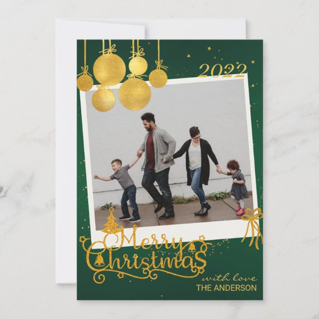 Elégante Gold Joyeux Noël Carte (Devant)