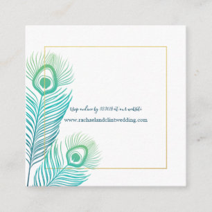 Elégante Gold Peacock Wedding Cartes RSVP
