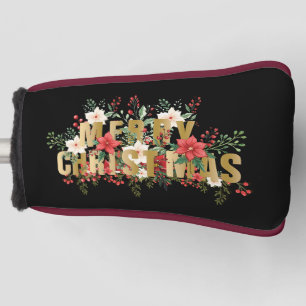 Elegante Gold Typography Merry Christmas  Golf Head Cover