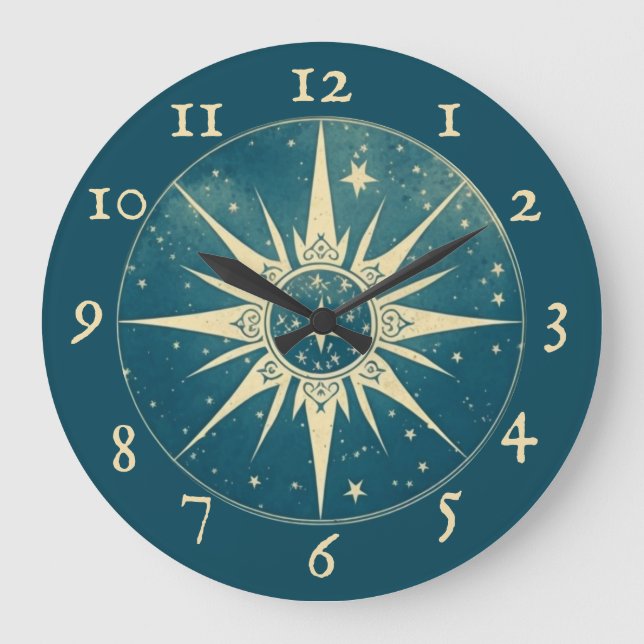 Élégante horloge bleue cosmique (Recto)