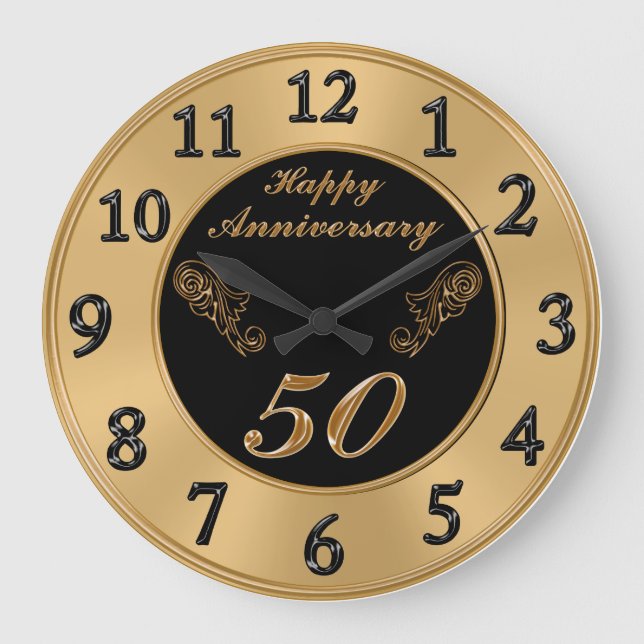 Élégante horloge du 50e anniversaire du Mariage (Recto)