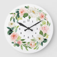 Élégante horloge florale,