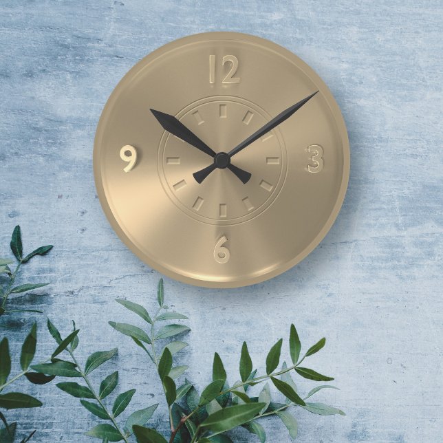 Élégante horloge métallique couleur or (Perfect gift for a Golden Wedding Anniversary or...)