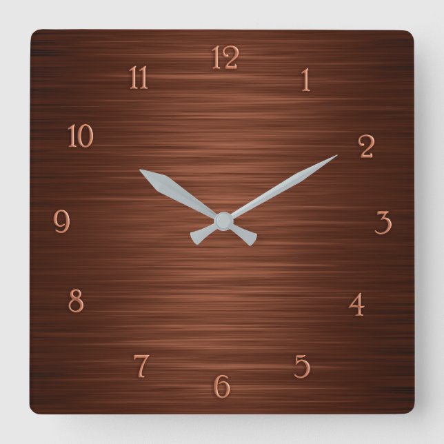 Élégante horloge murale brune ombragée (Recto)