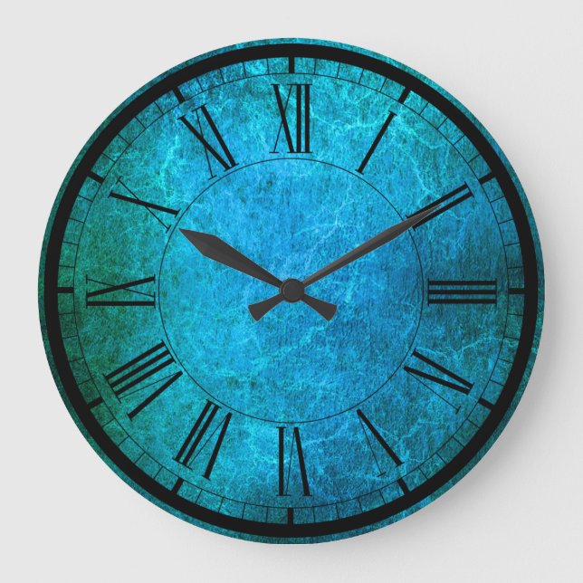 Elégante horloge murale couleur paon (Recto)
