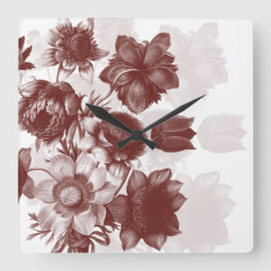 Élégante horloge murale de bouquet de fleurs de Ma