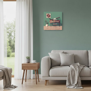 Élégante horloge murale de musique