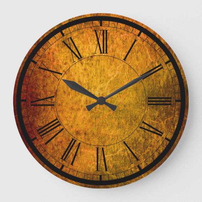 Elégante horloge murale de texture rouille (Recto)