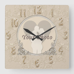 Élégante horloge PHOTO Mariage et cadeaux d'annive