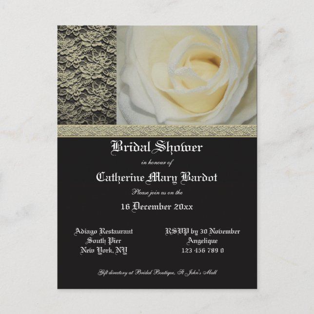 Elégante invitation à la douche nuptiale (Devant)