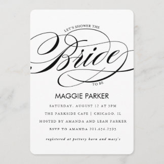 Elégante invitation à la douche nuptiale