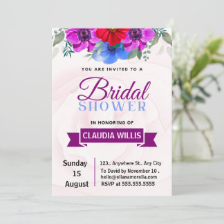 élégante invitation à la douche nuptiale fleurie