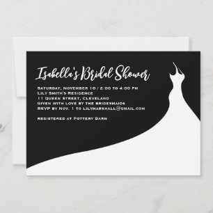 Élégante invitation à la douche nuptiale noir
