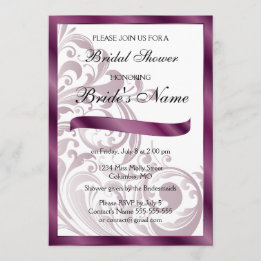 Elégante invitation à la douche nuptiale - violet