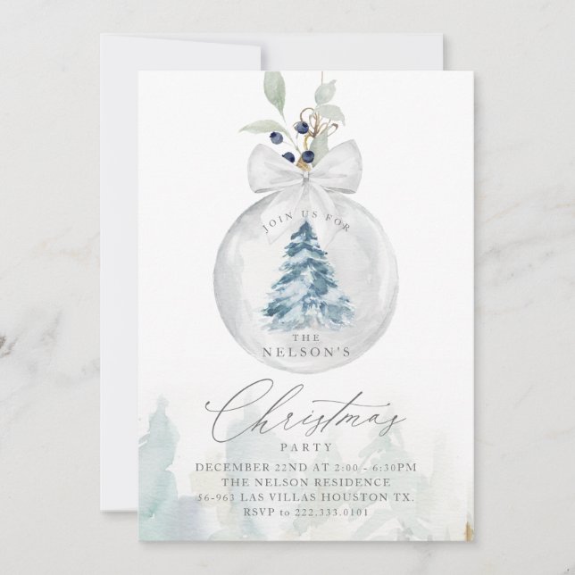 Élégante invitation à la fête de Noël (Devant)