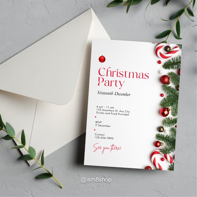 Élégante invitation à la fête de Noël (Créateur téléchargé)