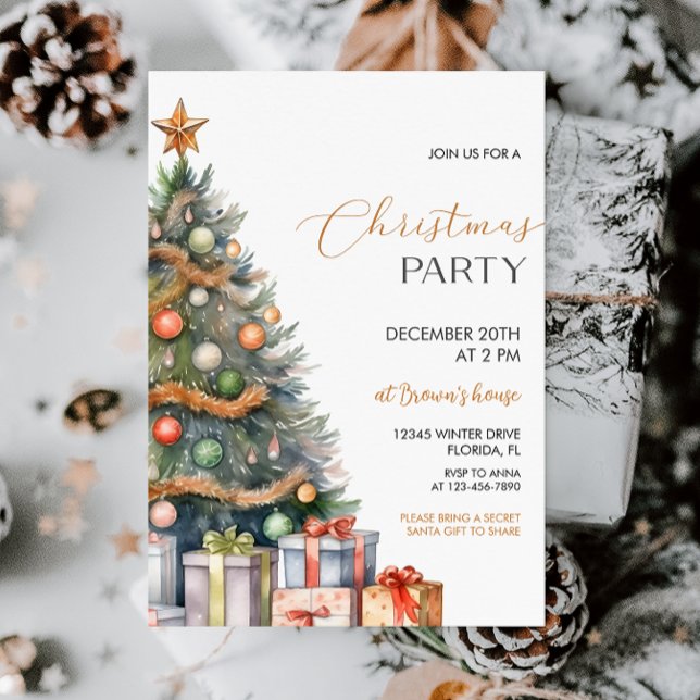 Élégante invitation à la fête de Noël (Créateur téléchargé)