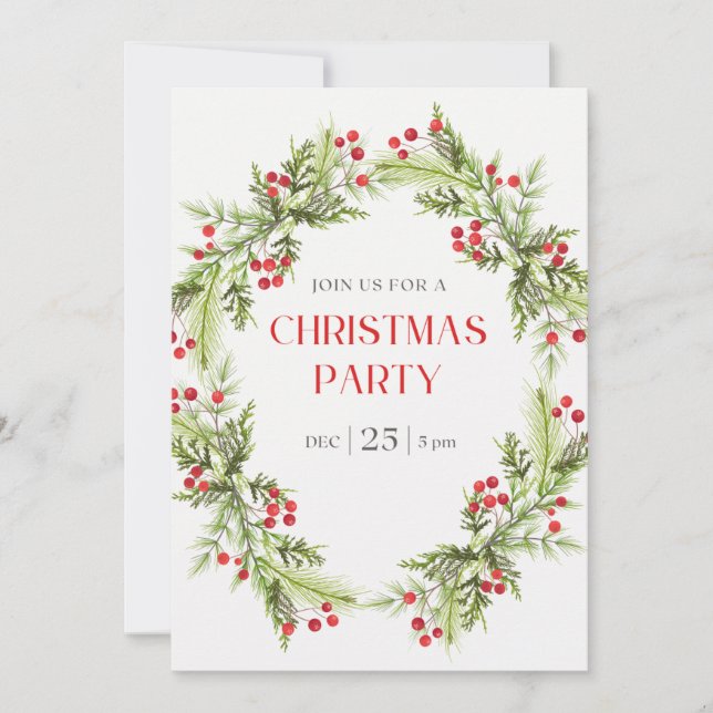 Élégante invitation à la fête de Noël (Devant)