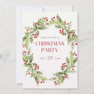 Élégante invitation à la fête de Noël