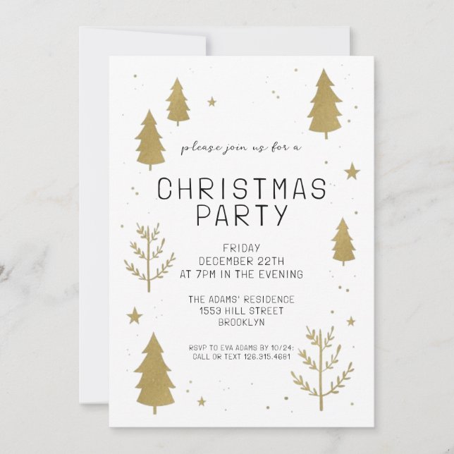 Élégante invitation à la fête de Noël (Devant)