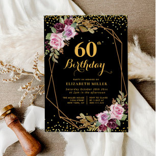 élégante invitation à la fête du 60e anniversaire