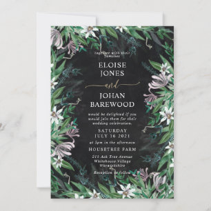 Elégante invitation à la frontière florale du pays