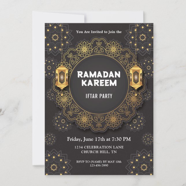 Elégante invitation à l'iftar (Devant)