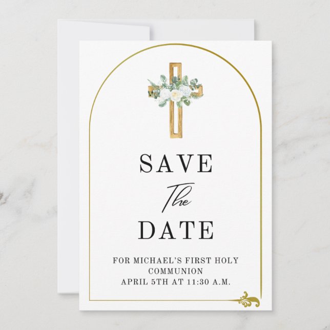 Élégante invitation à réserver la date (Devant)