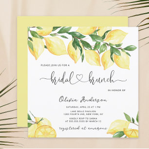 Élégante invitation au brunch nuptial au citron