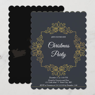 Elégante invitation aux étoiles à paillettes noire