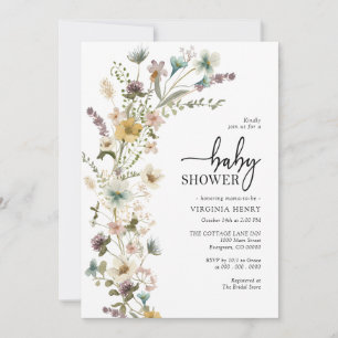 Elégante Invitation Baby shower Floral