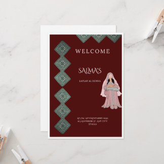 Élégante invitation Burgundy et Rose pour Laylat a