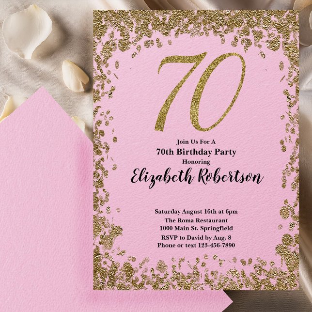 Élégante Invitation de 70e Anniversaire avec Séqui (Créateur téléchargé)