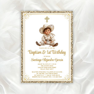 Élégante invitation de baptême et d'anniversaire b