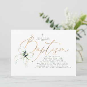 Élégante invitation de baptême moderne minimaliste